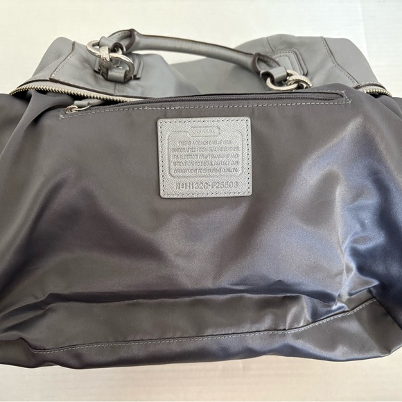 COACH pewter grey two way turnlock satchel - Picture 14 of 16